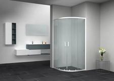 Box doccia cabina semicircolare bianco vetro stampato  80x80 h190