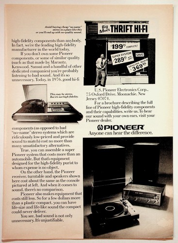 Pioneer 1976 impianto stereo