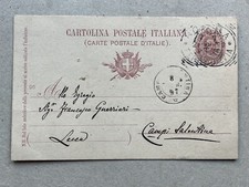 B) Intero postale Regno Roma per Campi Salentina Lecce 1897