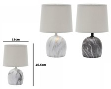 x Lume Lampada  Abat Jour Comodino Comò in Ceramica 25cm E14 Moderna 74587 dfh