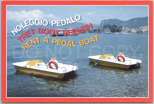 Bardolino postcard pedal boats - postcard,