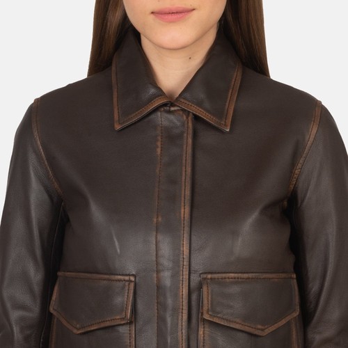 Bomber donna vintage marrone