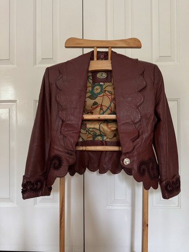 Giacca pelle bordeaux - , vintage