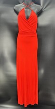 Maxi abito Gianni Versace Versus rosso con spacco davanti IT 26/40 viscosa-rayon Italia
