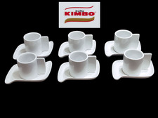 Tazzine caffe KIMBO tazze tazzina bianca da bar caffè set 6 persone con piattino