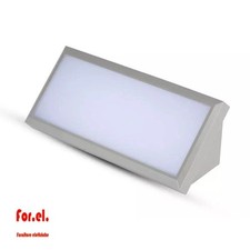 Applique Lampada Led Da Parete Angolare 12W Colore Grigio 6400K IP65 Luce Indire