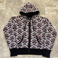 Felpa con cappuccio e zip vintage Circa skate stampa all over y2k anni 2000 media