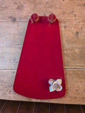 VintageAppendino Appendi Chiavi  Velluto Rosso con  Rosa Decorativa Capodimonte 