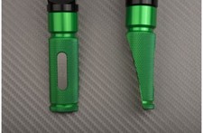 Paire Repose / Cale-Pieds Avant Pilote Vert-Titane KAWASAKI ER6 N ER-6 2009-2011