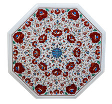 24 " Marmo Tavolo Top Floreale