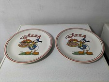 2 Piatti Da Pizza Pubblicitari Vintage Personaggio Della Walt Disney Paperino