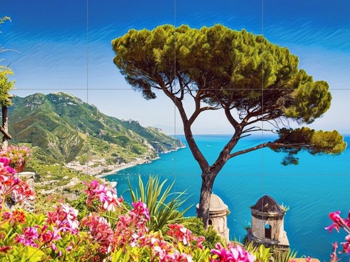 Pannello ceramica mosaico - , di