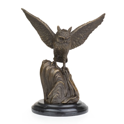 Scultura bronzo gufo con - scultura,