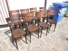 Gruppo Set di 8 Sedie Restaurate Marcate MUNDUS Faggio Curvato primi '900 Thonet