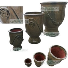 Vaso Anduze in terracotta smaltata ceramica verdone calici vasi arredo lusso