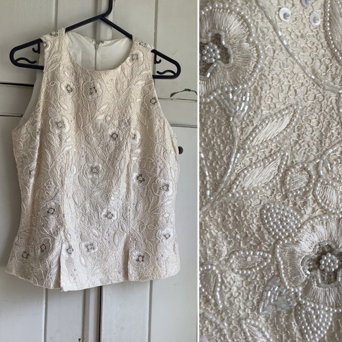 Top seta con - con, paillettes