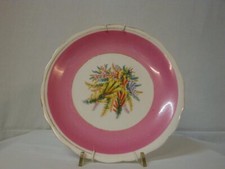 4 Piatti antichi inglesi bordo rosa con fiori
