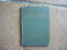 1949 repubblica italiana PASSAPORTO PER L'ESTERO completo di foto bolli e timbri