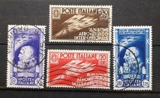 1935 REGNO  FRANCOBOLLI USATI SALONE AERONAUTICO INTERNAZIONALE 