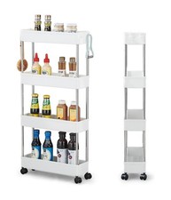 Carrello Portaoggetti 4 Livelli Salvaspazio A 4 Ruote Scaffale Per Cucina Bagno