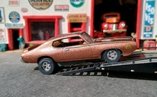 Slot car brown metal - car,