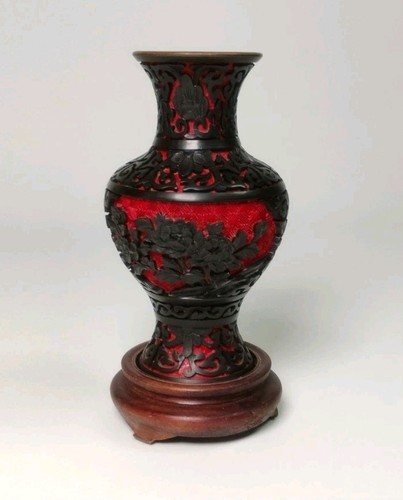 Vaso cinese laccato - , cinabro