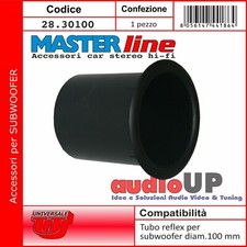 TUBO PER ACCORDO REFLEX IN ABS DIAMETRO 100 MM PER CASSA ACUSTICA SUBWOOFER