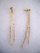 PAIO ORECCHINI IN ACCIAIO RODIATO PENDENTI LUNGHI DORATI
