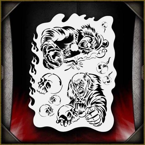 Clowns aerografo stencil - clowns, 3