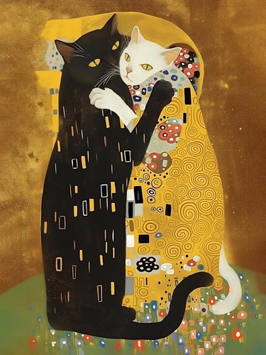 Bacio gatto stampa - bacio,