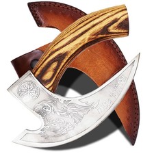 Ascia Tagliapizza Artigianale Runa Vichinga Lama 1095 Acciaio al Carbonio