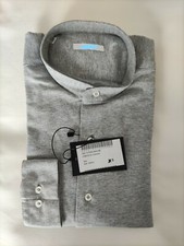 Camicia uomo classica grigia jersey cotone coreana taglia XS aderente slim shirt