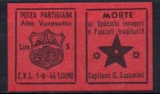 POSTA PARTIGIANA ALTO VARESOTTO LUINO 1944