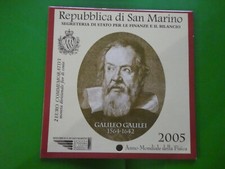 San Marino, 2 euro 2005, Galileo Galilei, in blister, originale.