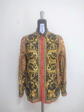 Versace Shirt Men 40/M "Le Pop Classique" Silk Twill Baroque Floral Print