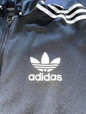 Adidas Vintage Trefoil Hoodie NERO Giacca Originale. Made in France anni 70. RARITÀ
