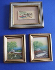 LOTTO N°3 Quadretti di cui uno inciso su Foglia Oro e due dipinti a mano