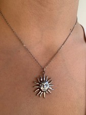 Collana Ciondolo Sole Acciaio Inox | Gioiello Stile Bohémien Unisex