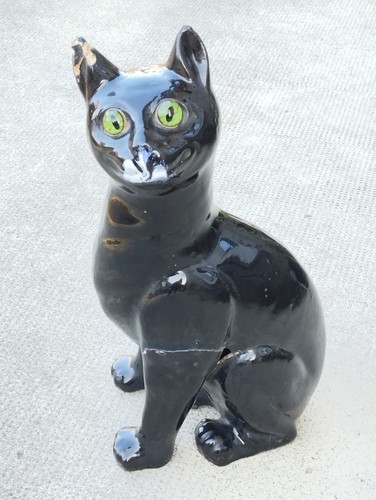 Chat noir ceramique - chat,