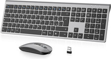 Tastiera E Mouse Wireless -  Tastiera Wireless Ricaricabile 2.4G, Layout Italian