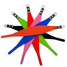 Cane Collare Levriero Saluki Lurcher Whippet Nero Vera pelle Con Feltro Fodera