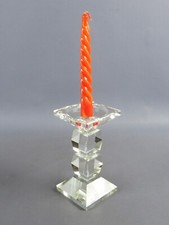 Portacandela cristallo colonna elegante design modernariato soprammobile XX Sec.