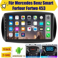 Autoradio CarPlay GPS Navi Android15 per Smart Fortwo 453 2014-2019 64G