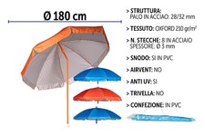Ombrellone 180 da spiaggia