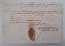 Antico documento Genova Collegiata di Santa Maria delle Vigne 1739 con sigillo. 