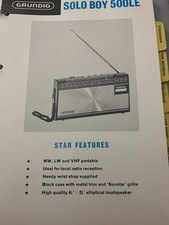 GRUNDIG SOLO BOY 500LE SPEC