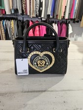 BORSA DONNA LOVE MOSCHINO love borsa a mano con tracolla NERO Oro Originale 