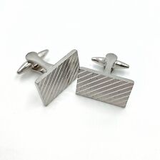 Gemelli Vintage Rettangolari in Metallo argentato