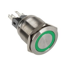 DimasTech PD098 Acciaio inox 22 mm ID Azione Momentanea Colore Led Verde
