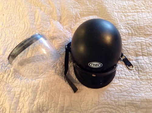 Casco moto epoca nero - nero, thh